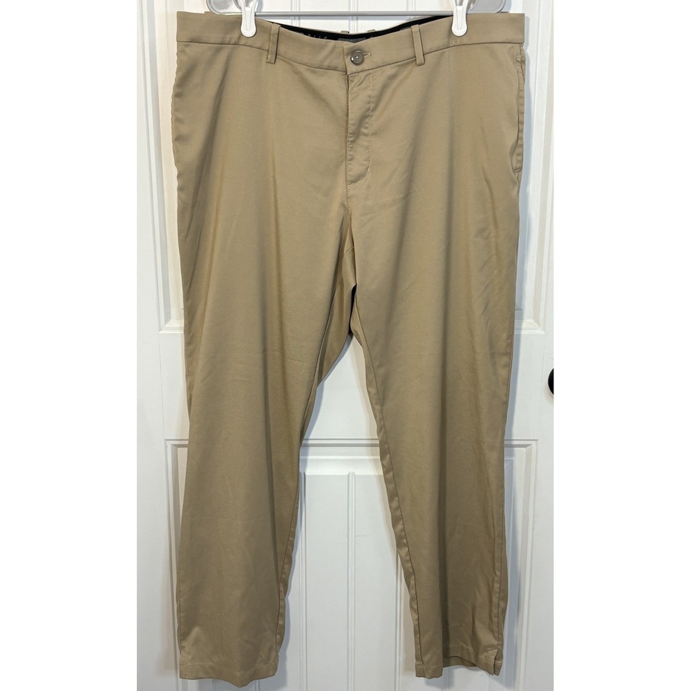 Nike Golf Dri-FIT Mens 40x30 Khaki Tan Flat Front Chino Pants 56323 Performance